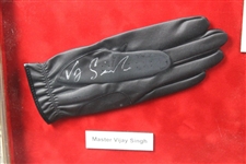 Palmer, Littler, Beem & Singh Signed Golf Gloves Display - Misc. Major Champs - Framed JSA ALOA