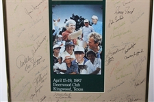 Multi-Signed 1987 Doug Sanders Kingwood Celebrity Classic Poster - Framed JSA ALOA