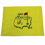 Craig Stadler Signed 2001 Masters Embroidered Flag with 82 JSA ALOA