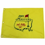 Bob Goalby Signed 2001 Masters Embroidered Flag with 68 JSA ALOA