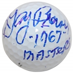 Gay Brewer Signed Titleist Logo Golf Ball with 1967 Masters JSA ALOA