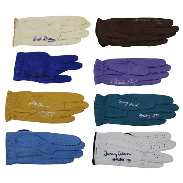 Keiser, Coody, Wall & Five (5) other Masters Champions Signed Golf Gloves JSA ALOA