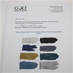 Keiser, Coody, Wall & Five (5) other Masters Champions Signed Golf Gloves JSA ALOA