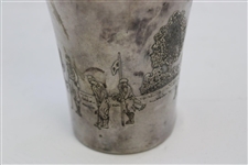 Golf Themed Male & Lady Golfers Meriden S.P. Co. International S. Co. White Metal Shaker