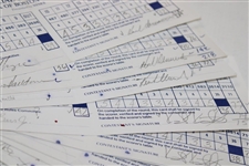 One-Hundred (100) 1989 Bank of Boston Classic official Used Scorecards - 8 Major Winners