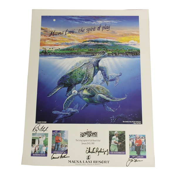 Palmer, Nicklaus, Floyd & Chi Chi Signed 1993 Senior Skins Game Poster JSA ALOA