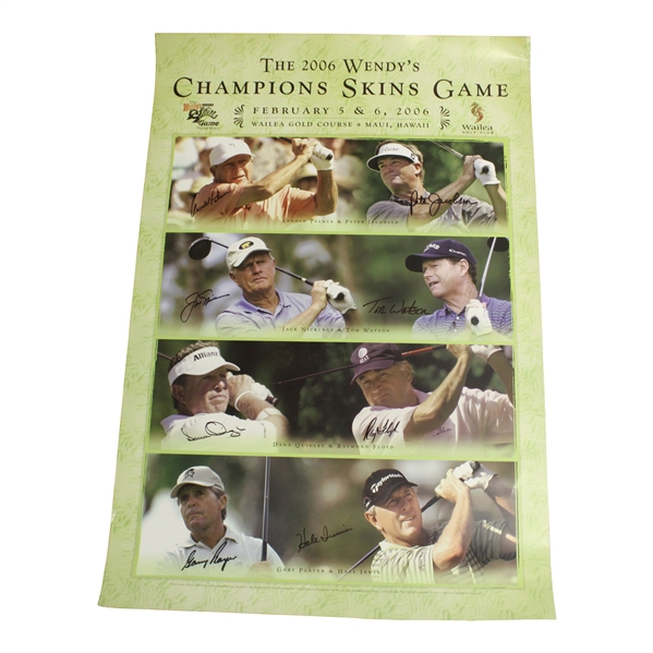 Palmer, Nicklaus, Watson, Player & others Signed 2006 Wendys Skins Game Poster JSA ALOA