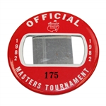 1982 Masters Tournament Official Badge #175