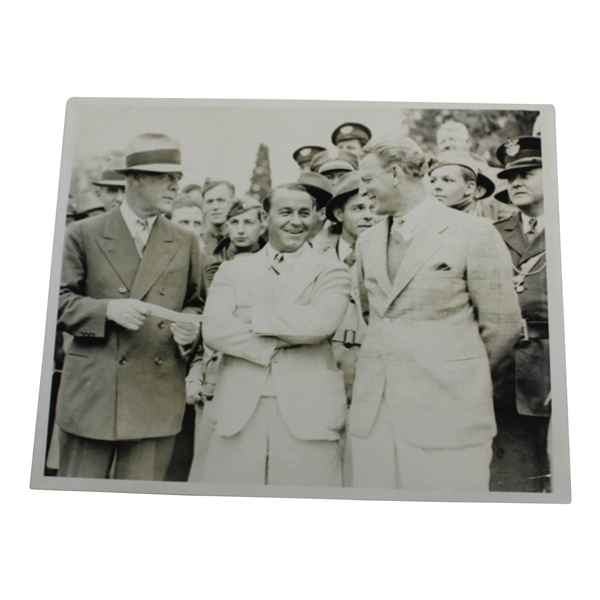 Gene Sarazen 1935 Masters with Grantland Rice & Craig Wood Photo