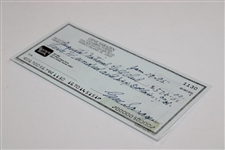 Gene Sarazen Signed 1995 Check to Augusta National Golf Club JSA# E59934