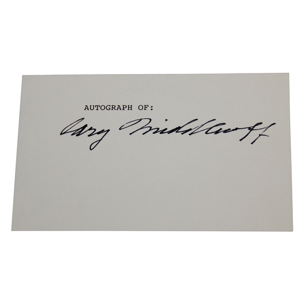 Cary Middlecoff Signed Index Card JSA ALOA