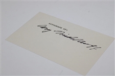 Cary Middlecoff Signed Index Card JSA ALOA