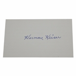 Herman Keiser Signed Index Card JSA ALOA