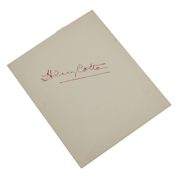 Henry Cotton Signed Index Card JSA ALOA
