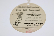 1946 San Francisco Open at The Olympic Club Ticket with Original String