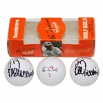 Two (2) Lee Trevino Signed Golf Balls as Part of Personal Sombrero Logo Sleeve of Balls JSA ALOA