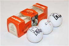 Two (2) Lee Trevino Signed Golf Balls as Part of Personal Sombrero Logo Sleeve of Balls JSA ALOA