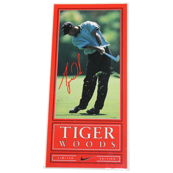 Rare Tiger Woods - Nike Ltd Ed First Tiger Woods Victory Scorecard - Issued to Campers Circa 1996