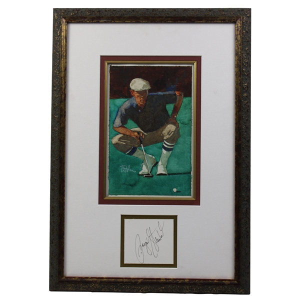 Original Bart Forbes Payne Stewart Painting "Golfs Greatest Card Set" w/Signature JSA ALOA