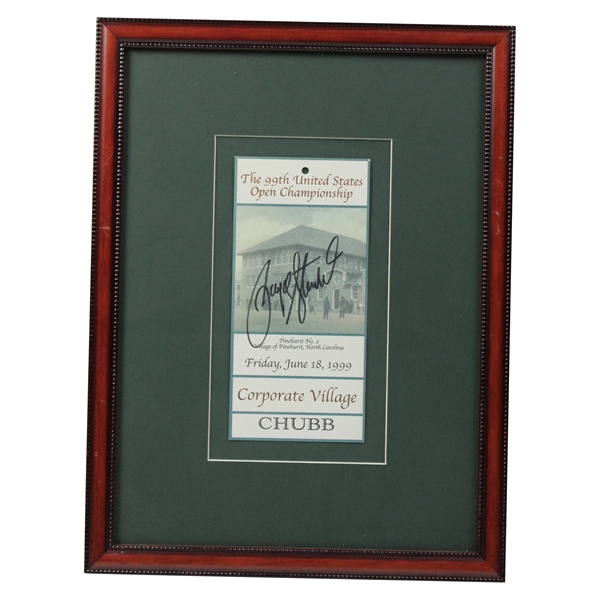 Payne Stewart Signed 1999 US Open At Pinehurst Corporate Village Framed Ticket JSA ALOA