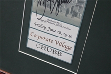 Payne Stewart Signed 1999 US Open At Pinehurst Corporate Village Framed Ticket JSA ALOA