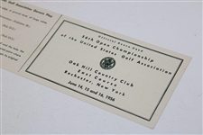 Unused Official 1956 U.S. Open Scorecard Won By Cary Middlecoff