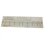 Unused Official 1956 U.S. Open Scorecard Won By Cary Middlecoff