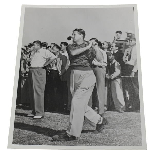 Jimmy Demaret Finishing Swing With Lawson Little Looking On