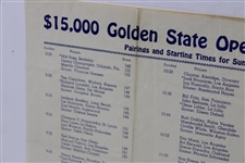 1946 Golden State Open Pairing Sheet After 2Nd Round. Won By Ben Hogan