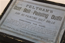 Feltham's Golf Ball Painting Outfit With Box, Calipers And Stand Circa 1900