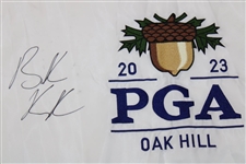Brooks Koepka Signed 2023 PGA Championship at Oak Hill Embroidered Flag JSA ALOA