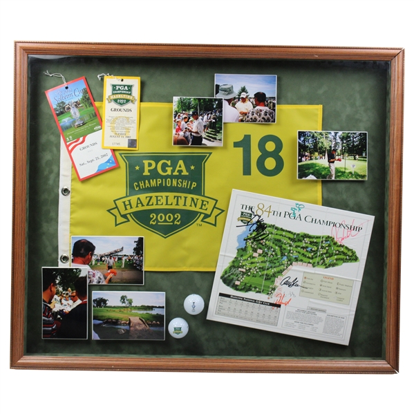 Champ Bean & others Signed 2002 PGA Championship at Hazeltine Collage - Framed JSA ALOA