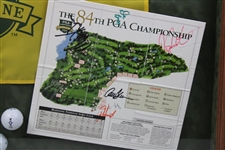 Champ Bean & others Signed 2002 PGA Championship at Hazeltine Collage - Framed JSA ALOA
