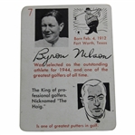 1945 Byron Nelson/Walter Hagen Autographs Playing Card Golf Card