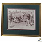 At The Seventh Tee Drawing By A.B. Frost - Framed