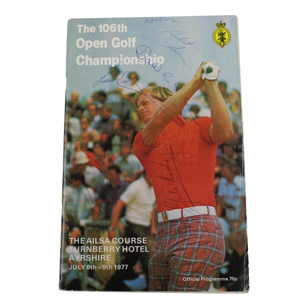 Nicklaus, Thompson, Charles & 4 Others Signed 1977 The Open Program JSA ALOA