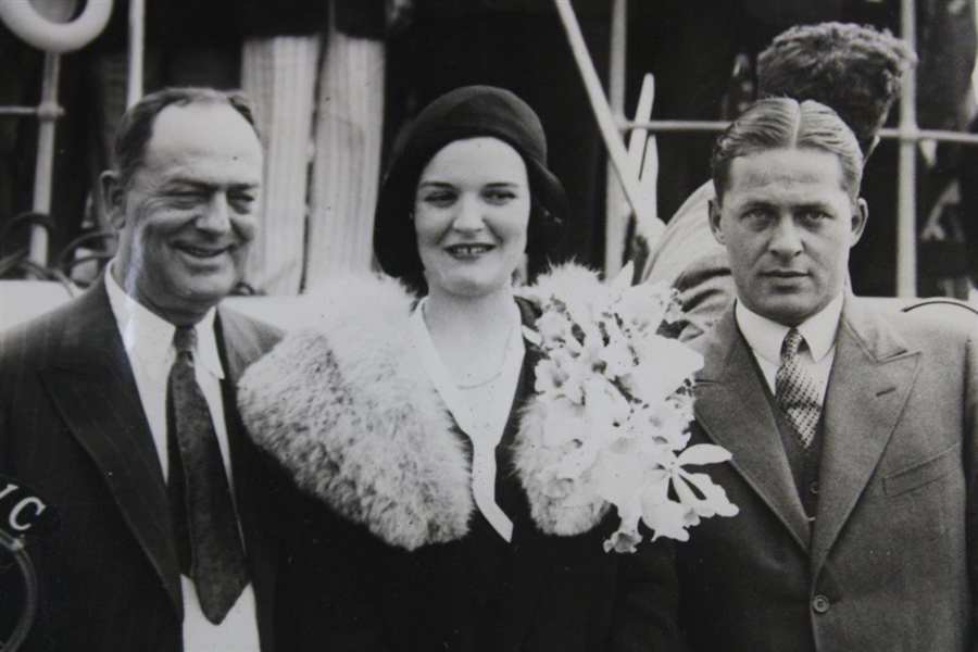 1930 Bobby Jones with Wife & Father Photo in New York City