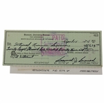 Sam Snead Signed 1974 Personal Check to the IRS for $28,679 JSA ALOA
