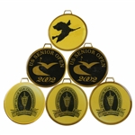 Six (6) Senior US Open & Senior PGA Championship Metal Bag Tags - 2001, 2001 & 2003