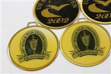 Six (6) Senior US Open & Senior PGA Championship Metal Bag Tags - 2001, 2001 & 2003