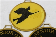 Six (6) Senior US Open & Senior PGA Championship Metal Bag Tags - 2001, 2001 & 2003