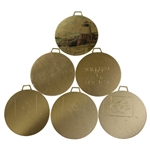 Six (6) Senior US Open & Senior PGA Championship Metal Bag Tags - 2001, 2001 & 2003