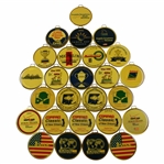 Twenty-Six (26) Metal Bag Tags - Bob Hope, Nabisco, Buick Inv, BC Open, Michelob & more