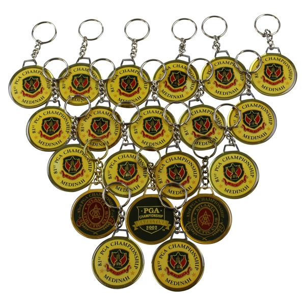 Twenty (20) PGA Championship Metal Key Chains - 1999, 2001 & 2002