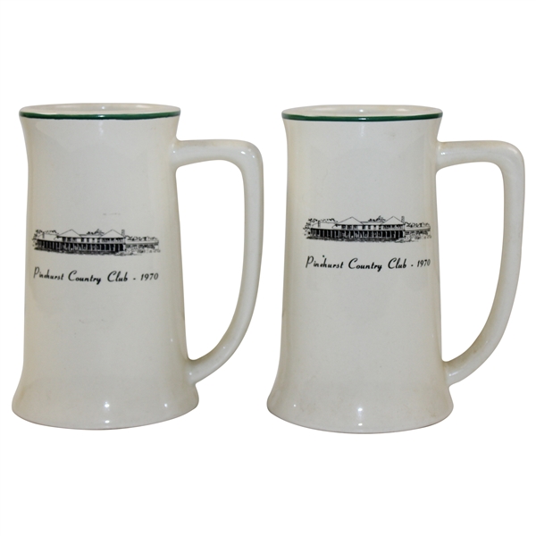 Classic Pinehurst Golf Club/Country Club 1970 Ceramic Buntingware Steins