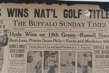 1926 'Jones Wins Nat'l Golf Title' The Buffalo Sunday Times Newspaper Page - July 11th