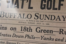 1926 'Jones Wins Nat'l Golf Title' The Buffalo Sunday Times Newspaper Page - July 11th