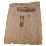 1926 'Jones Wins Nat'l Golf Title' The Buffalo Sunday Times Newspaper Page - July 11th