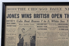 1930 'Jones Wins British Open Third Time' The Chicago Daily News Newspaper Page - June 20th