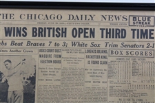 1930 'Jones Wins British Open Third Time' The Chicago Daily News Newspaper Page - June 20th
